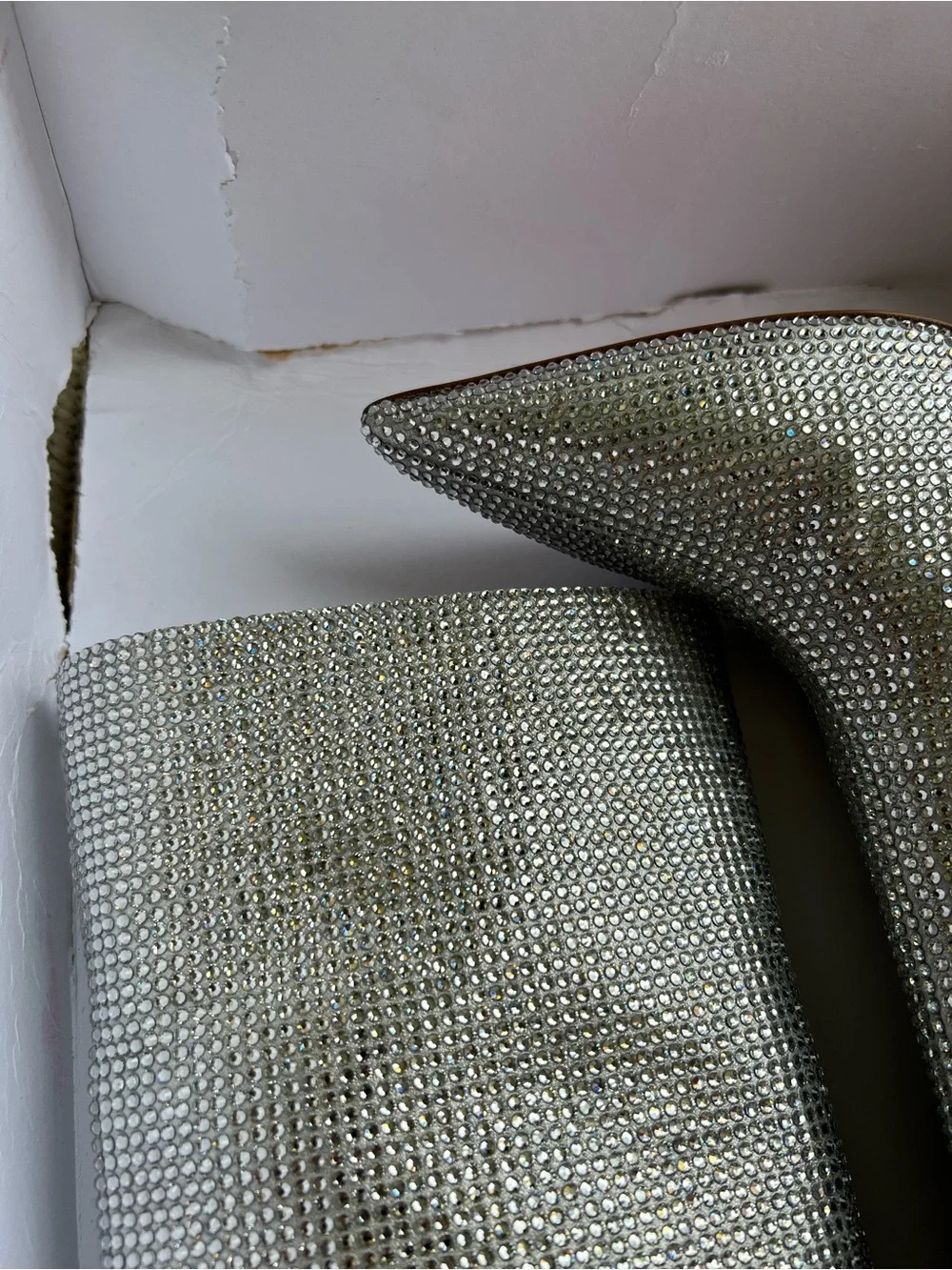 Christian Louboutin Astrilarge Silver Strass Ankle Boot Size 38.5 New